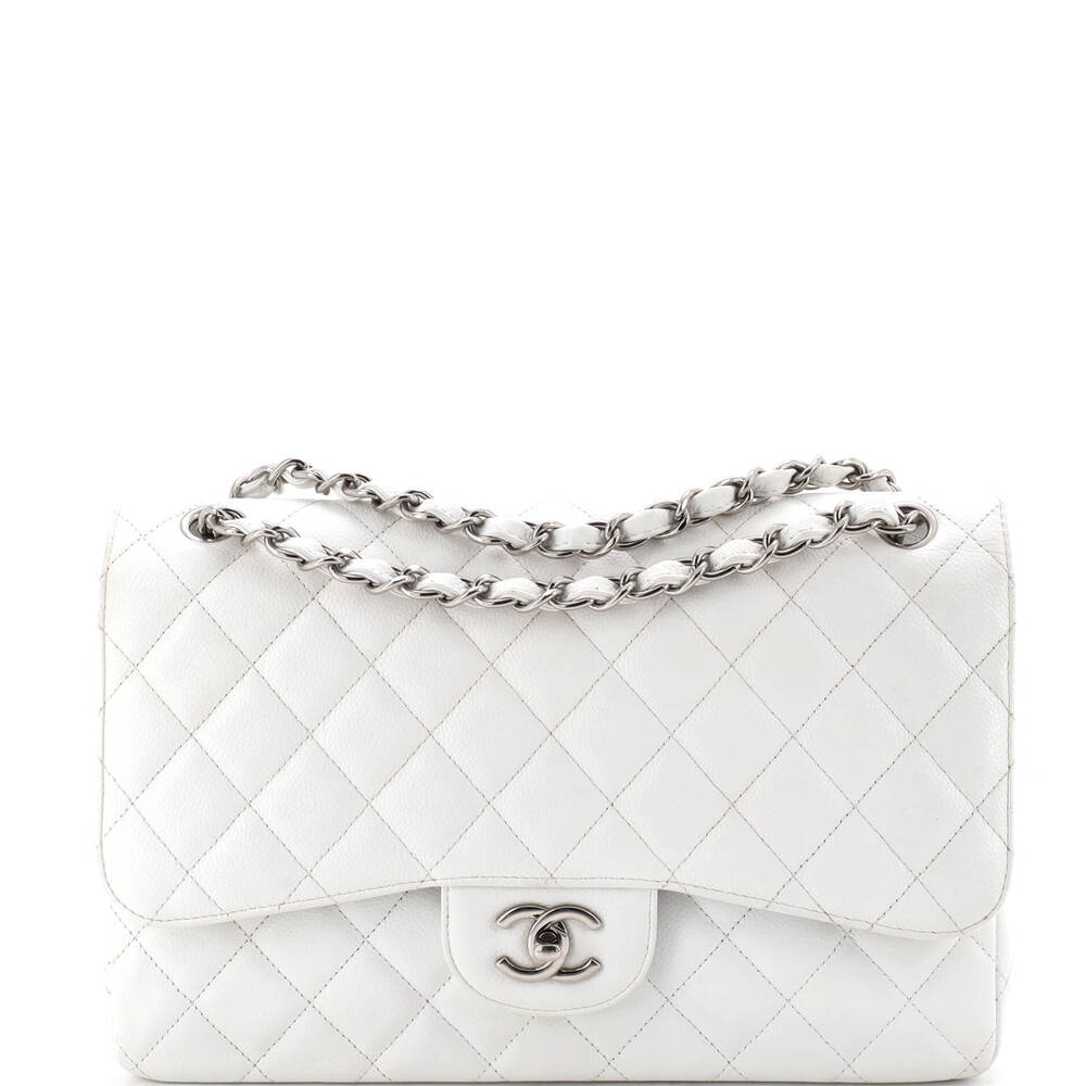 Chanel Jumbo Vintage Classic Double Flap Bag Quilted Caviar